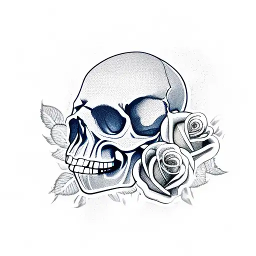 Skull Snake And Roses