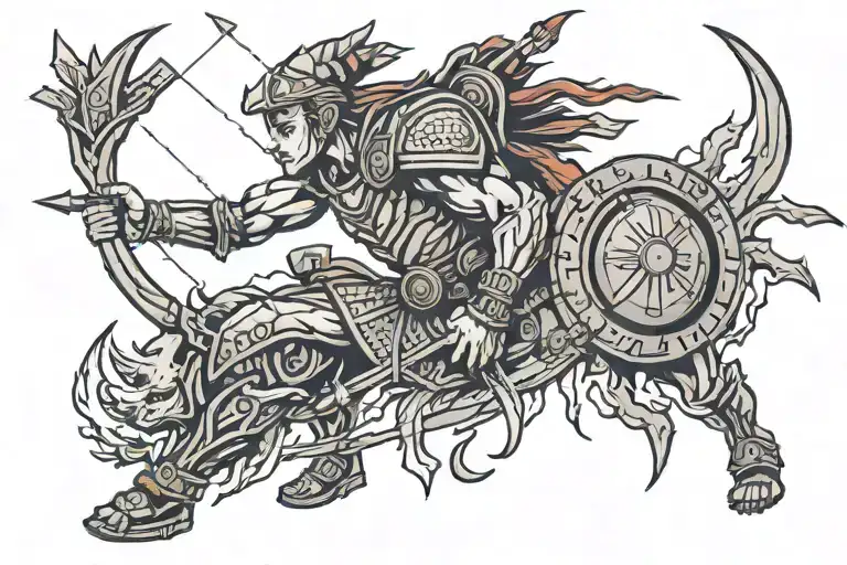 Warrior With 8 Arrows