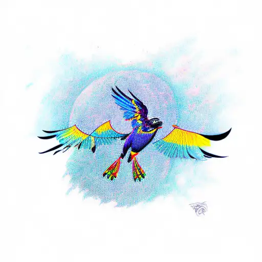 A Blue Crow Taking Flight