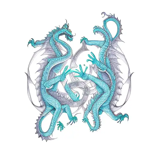 Two Dragons Eating Each Other's Tails Forming A Infinity Symbol