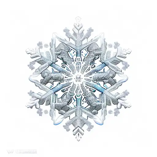 An Intricate Snowflake Design With A Hidden Hydrocephalus Symbol