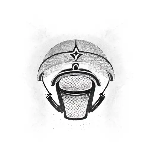 Military Helmet Adorned With Religious Symbols