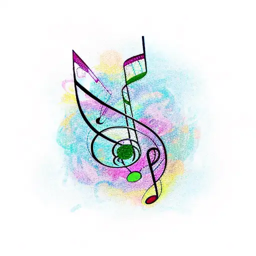 A Music Note Intertwined With A Delicate Butterfly