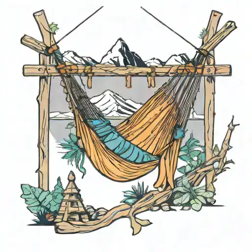 Hammock With Mountains In The Background