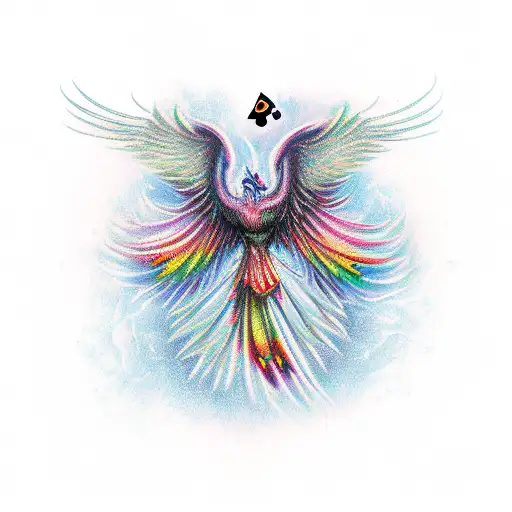 Pheonix Wrapped Around Cards And Dice