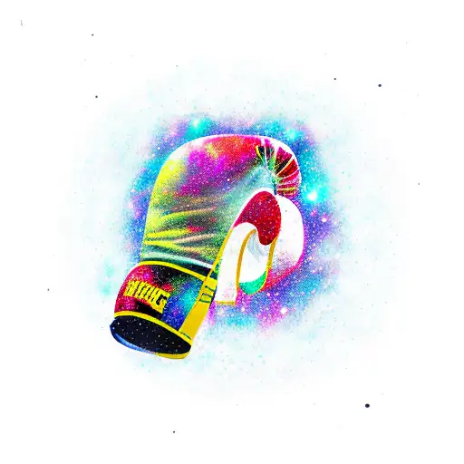 A Fierce Boxing Glove Punching Through A Galaxy