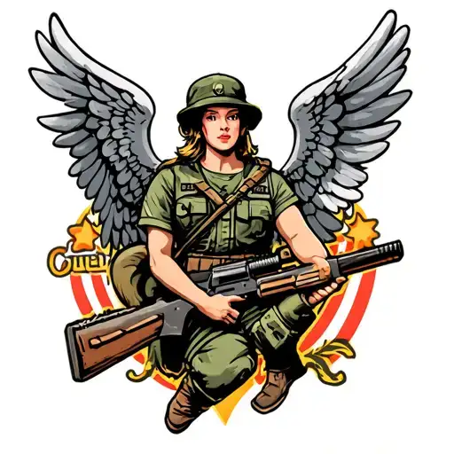 Military Memorial With Angel