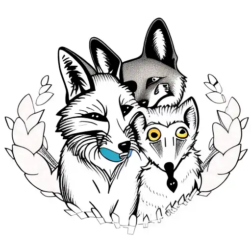 A Dog And A Fox In A Hug