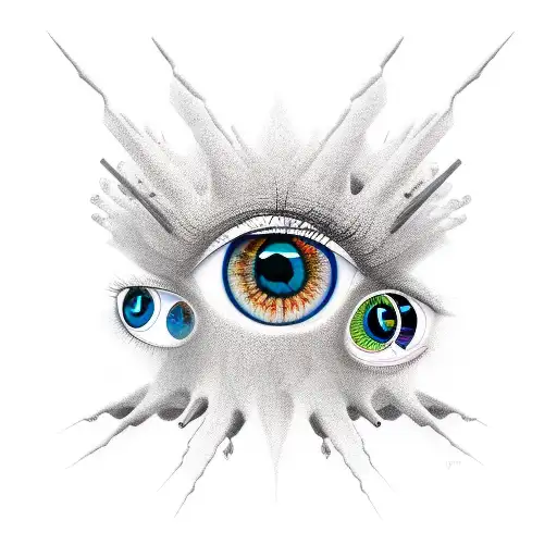 Many Eyes With Different Shape Next To Each Other