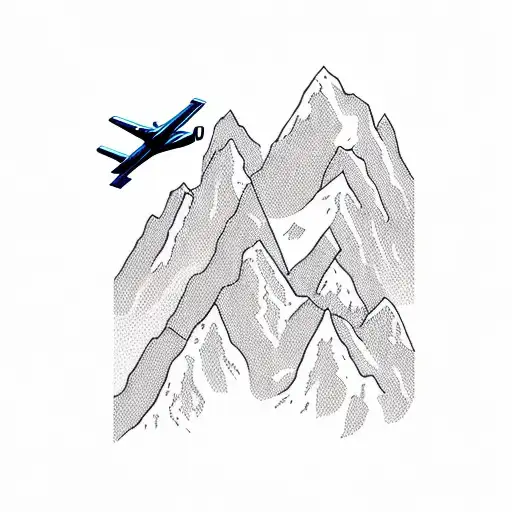 Airplane Flying Through Mountains