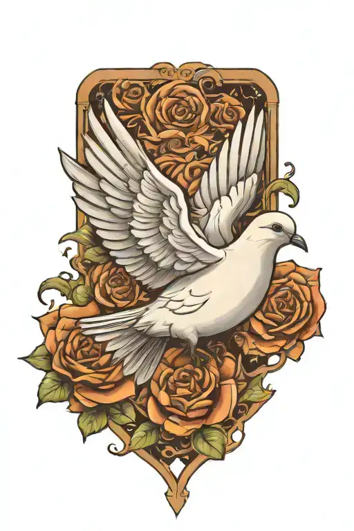 Dove Tattoo Design Incorporating Love