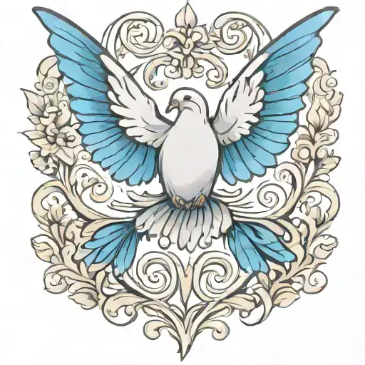 Dove Butterfly Heart Intertwined