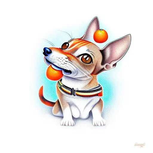 Chiweenie With Orange Cat