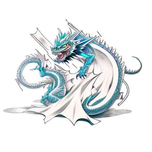 Anime Character Riding A Yakuza Dragon