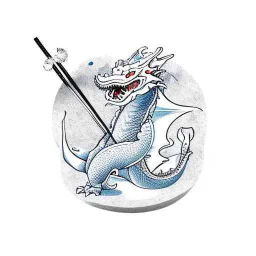 Sushi Chef Battling A Dragon With Chopsticks