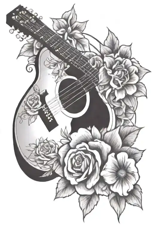 Guitar And Flowers