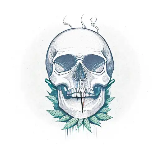 Weed Smoking Skull