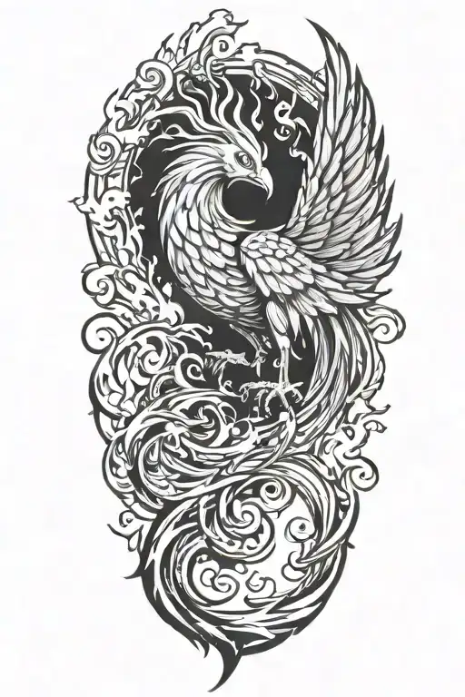 Phoenix Rising From Flames