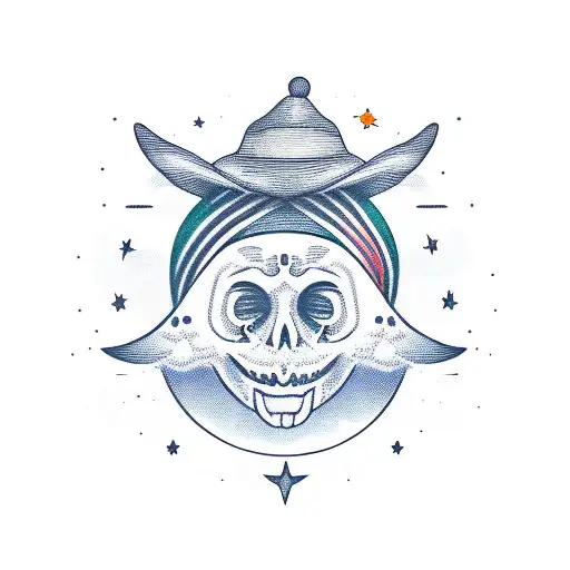 A Moon With A Face And A Hat