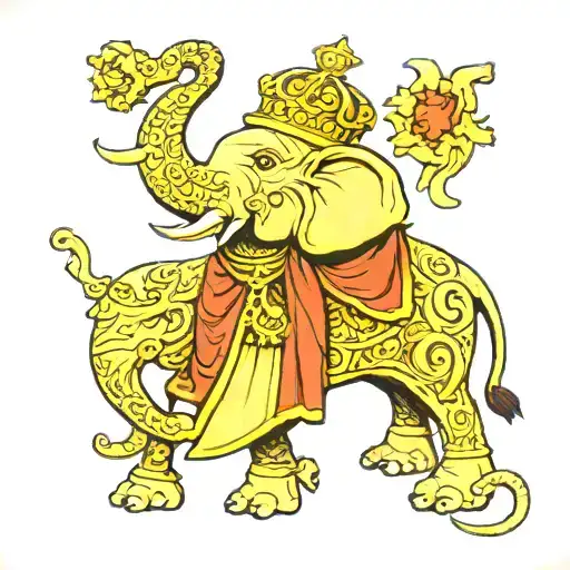 Elephant Ottoman Emperor Tarot Card