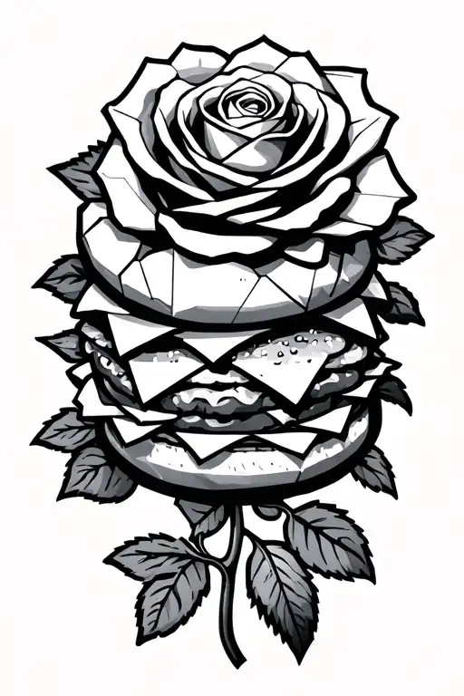 Geometric Rose And Burger