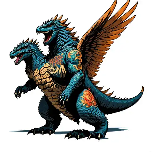 Godzilla Riding A Griffin
