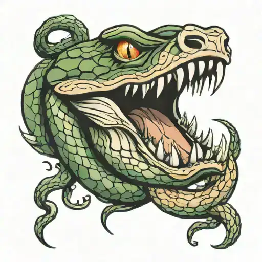 Snake Head And Mouth