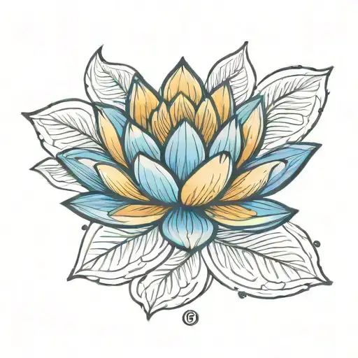 Mini Blue Golden Lotus Flower
