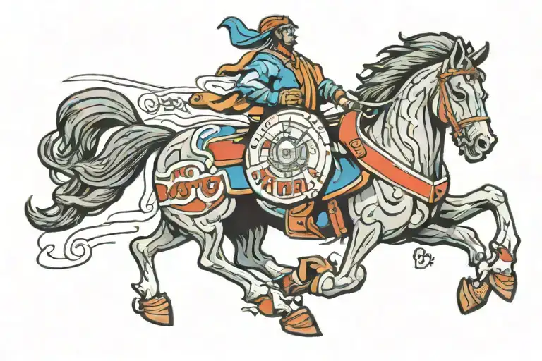 Detroit Pistons Retro Horse Running