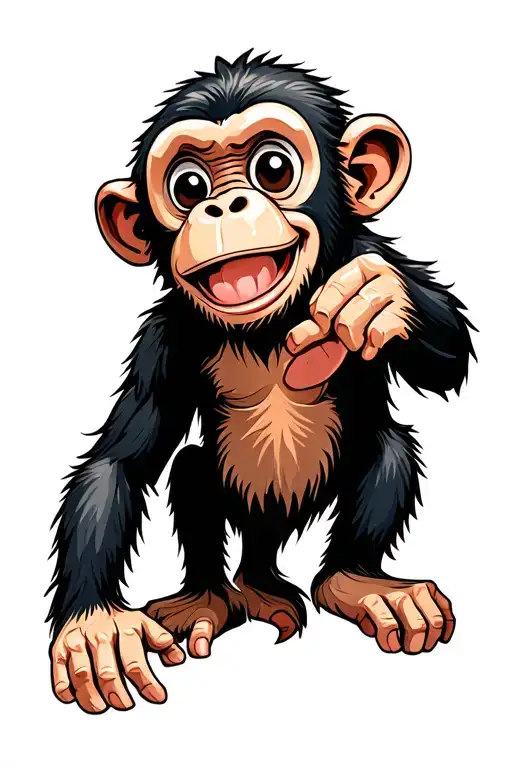 Drawing Of A Happy Monkey