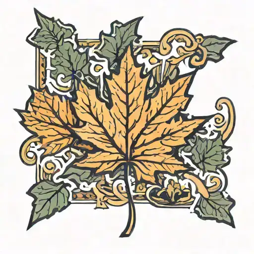 Maple Leaf And State Of Michigan Filled