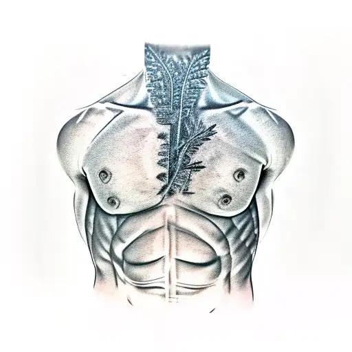 Male Torso With Plants Coming From It