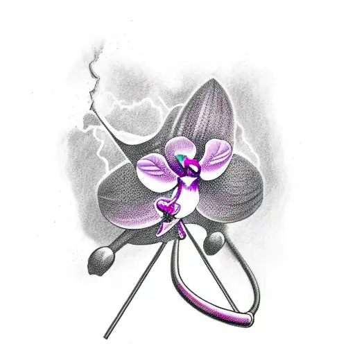 Thor Hammer With Orchid Flower