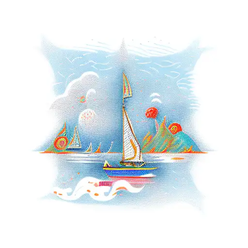 Boat Sail With Elements Reminiscent Of Freedom And Family Ties
