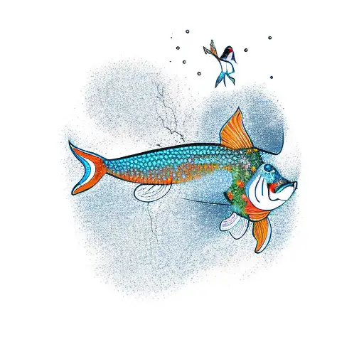 Fish Climbing Up A Tree