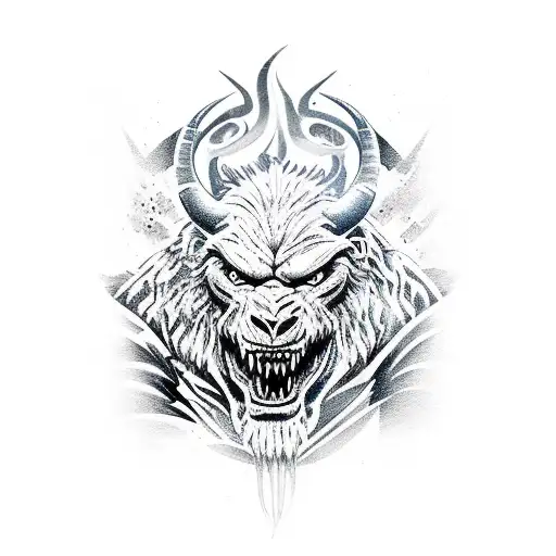 The Word Beast With Slashes In The Background