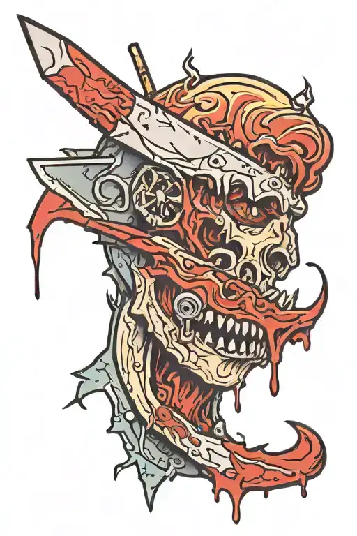 Bloody Cut In A Line As If With A Knife