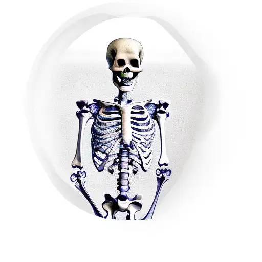 Skeleton With Likier Bottle