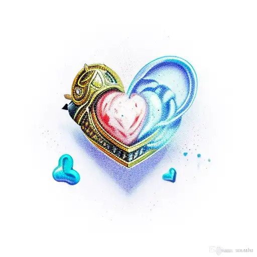 A Heart-shaped Granate Pierced With A Dagger