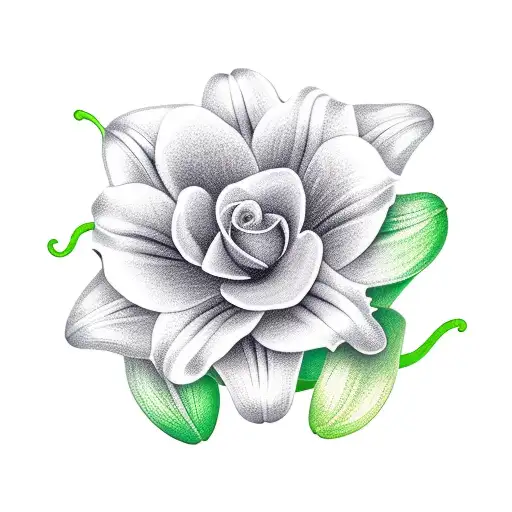 Vine With Lily And Rose