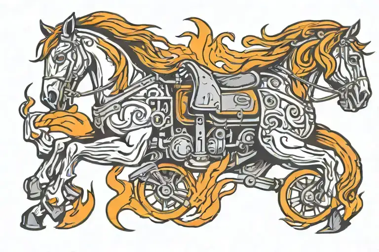 Flaming Piston Horse Galloping