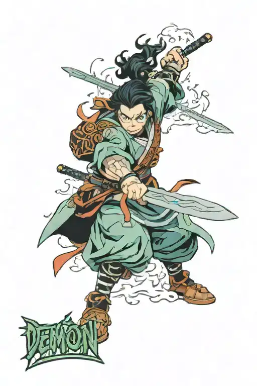 Demon Slayer Tanjiro Kamado Whit Sword Attack