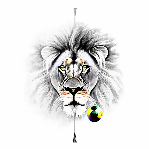 A Lion Playing Billiards On Top Of An Alfa Romeo Car