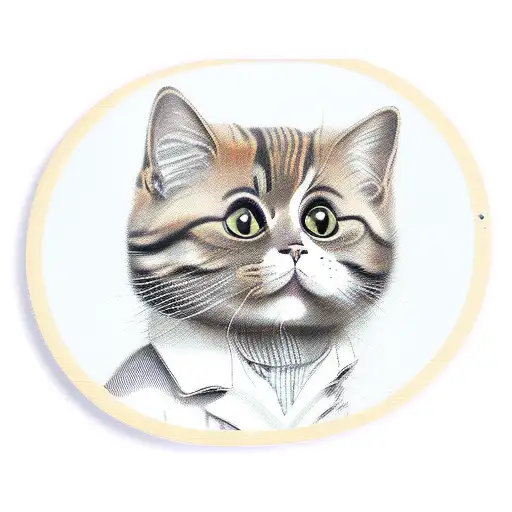 Duchess Cat With A Victorian Frame In Wich Theres Wood Work