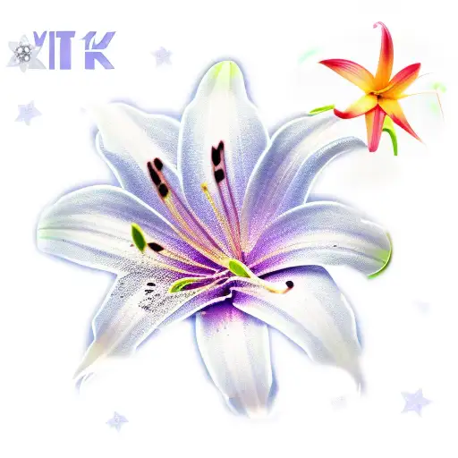 Lily Flower With A Star