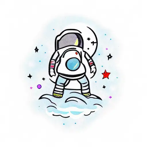 Astronaut Floating In Space Playing A Video Game