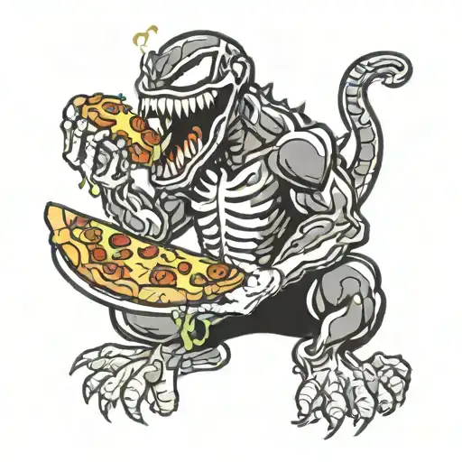 Venom Eating Pizza