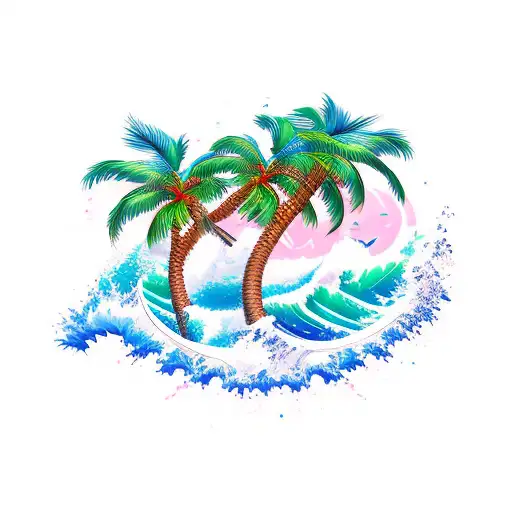 Ocean Wave Amd Palm