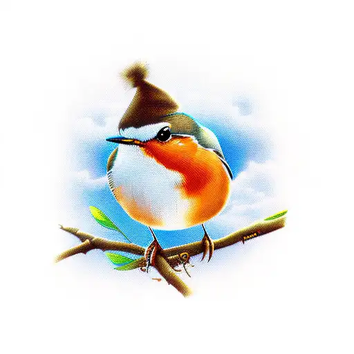 South Island Robin With A Tophat On New Zealand