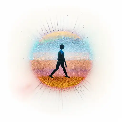 People Looking Into A Orange Sunset